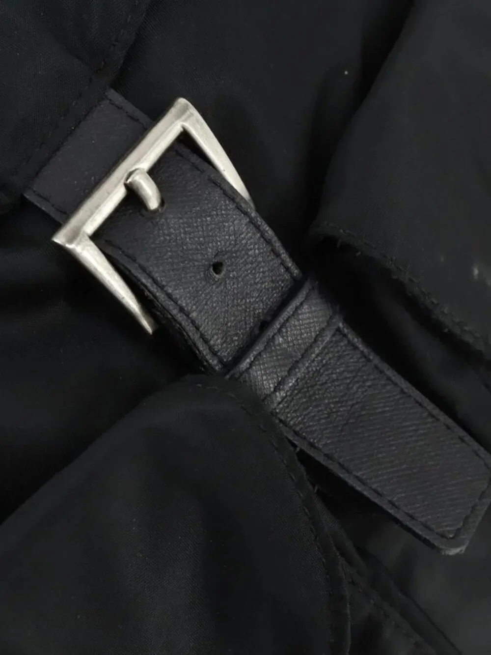 PRADA Backpack Nylon Black Silver Auth bs33077